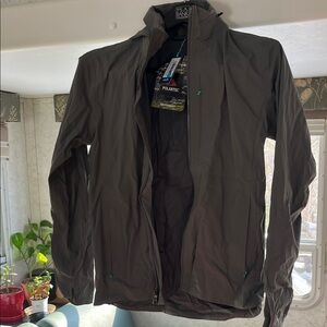 Men's Myles Elements Rain Jacket/Shell with Hood. Gray. Small